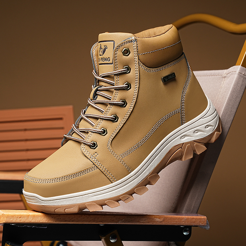 Men'S Shoes Yellow And Black - Men Boots Winter Outdoor Walking Shoes