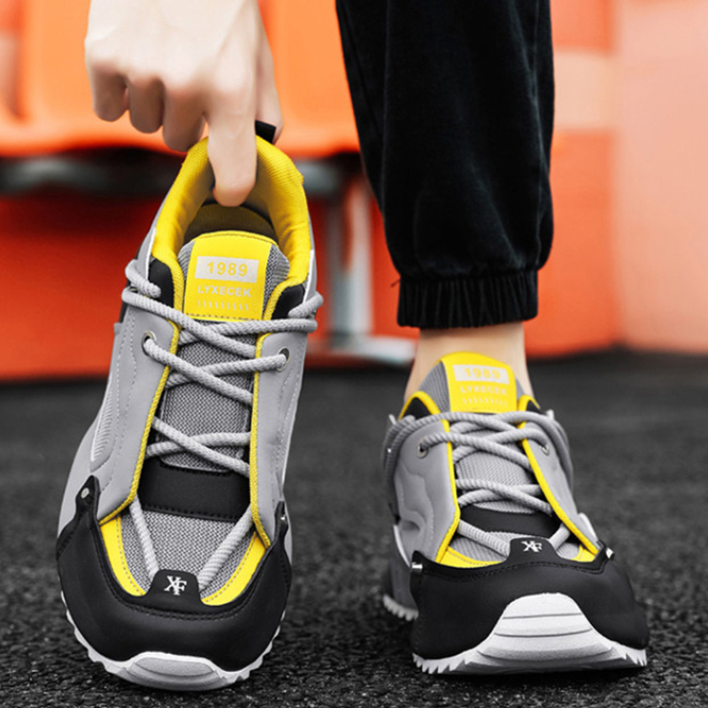 Men'S Shoes Yellow And Black - Grey Black And Yellow Chunky Dad