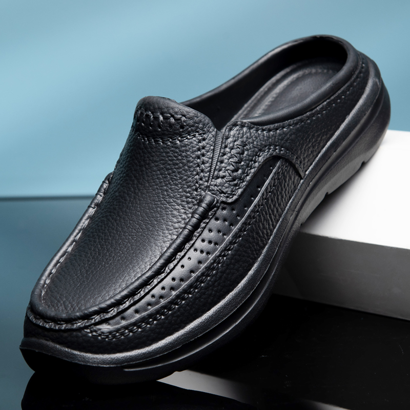 Men Shoes Black - Summer slippers garden clogs waterproof and
