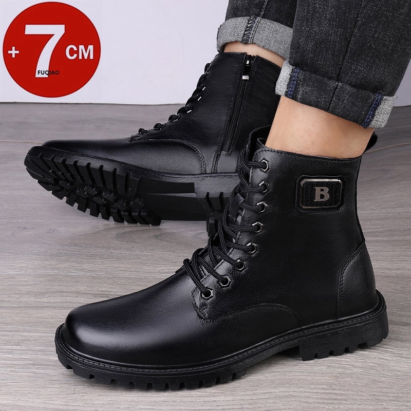 Men's Genuine Leather Elevator - Men'S Shoes To Increase Height 评论和价格