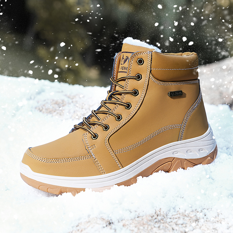 Men Boots Winter Outdoor Walki - Men'S Shoes Yellow And Black 评论和价格