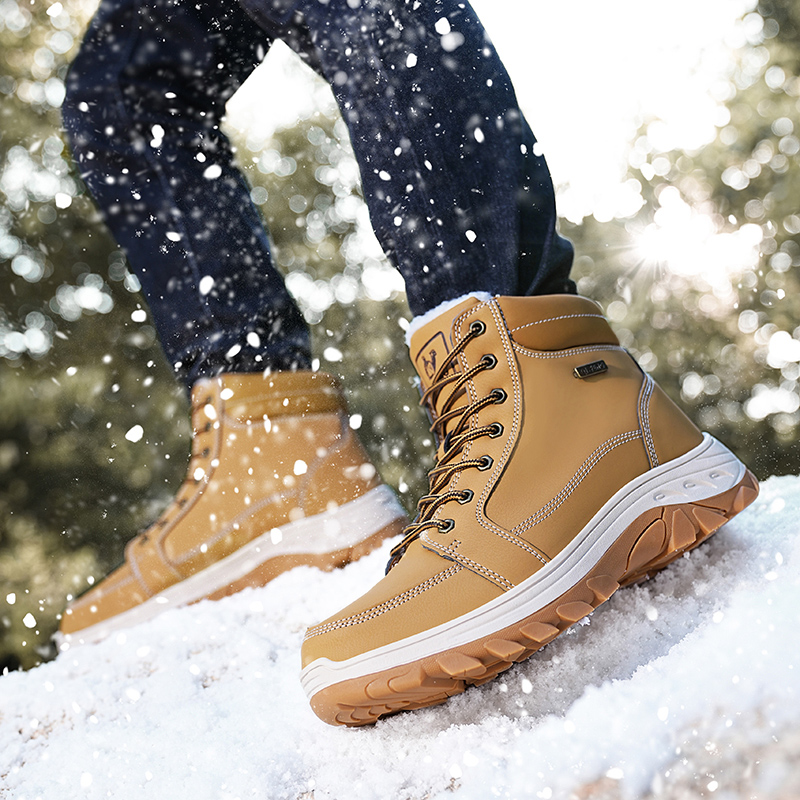 Men Boots Winter Outdoor Walki - Men'S Shoes Yellow And Black 评论和价格