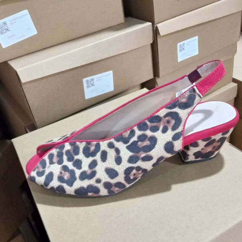 Leopard Print Peep Toe Slingba - Men'S Shoes In Style 评论和价格