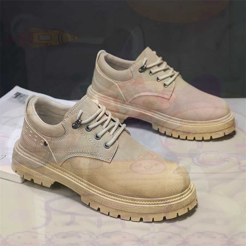 Dark Natural Leather Fashion T - Men'S Shoes Yellow And Black 评论和价格