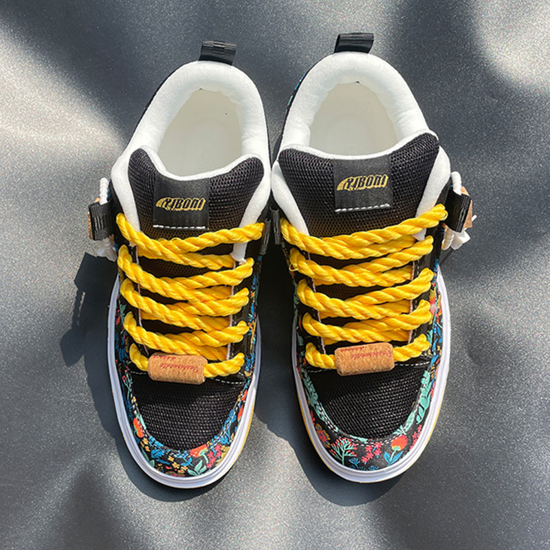 New Black and Yellow Printed L - Men'S Shoes Yellow And Black 评论和价格