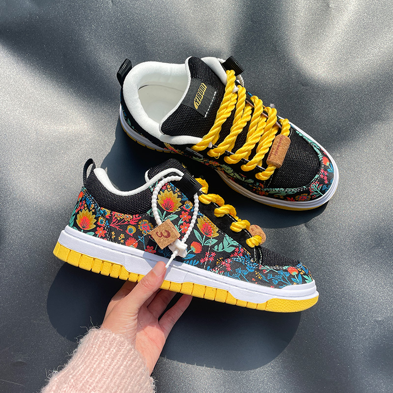 New Black and Yellow Printed L - Men'S Shoes Yellow And Black 评论和价格