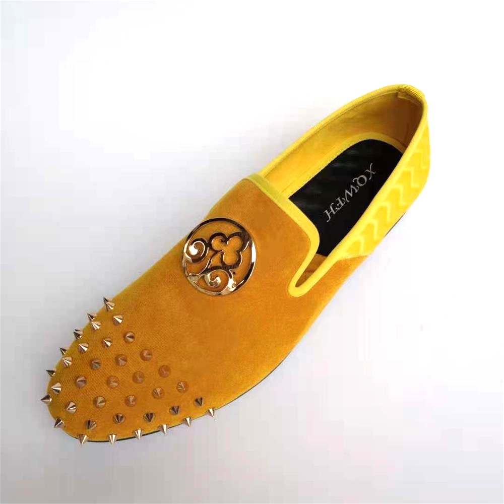 XQWFH 2021 Handmade Yellow Lea - Men'S Shoes Yellow And Black 评论和价格
